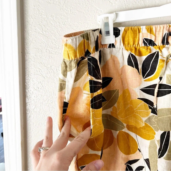 Rachel Zoe Shorts Women's 2X Jungle Print Tropical Botanical 100% Linen - Picture 5 of 8